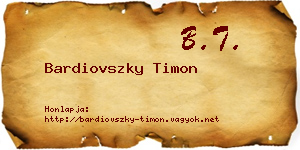 Bardiovszky Timon névjegykártya